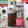 Estante de almacenamiento de cocina de acero inoxidable, estante de lavabo con trípode para baño, estante de almacenamiento multicapa para ollas de piso