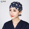 Gorro Quirúrgico Estampado Femenino Algodón Puro Gorro de Enfermera Gorro Baotou Nacido de la Luna Doctor de Clínica Dental y Estomatológica Gorro de Trabajo Masculino