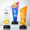 Trofeos de cristal creativos hechos a medida para empleados destacados, premios infantiles, medallas y trofeos de campeón de competición de baloncesto
