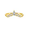 Anillo de plata de ley S925 con corona para mujer, anillo fino apilado con circonitas de Europa y América, joyería de oro galvanizado de 18 quilates al por mayor.