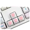 Teclado Personalizado Super Lindo de Garra de Gato Rosa Girly Silicona Suave Cola de Pez de Madera Piedra Papel Tijeras Teclado Mecánico
