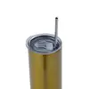 Copo Térmico de Aço Inoxidável Criativo e Simples Cor Pura Copo Reto com Canudo com Logo Impresso Vácuo de Camada Dupla Copo de Água para Carro