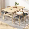 Mesa de comedor simple y moderna para apartamentos pequeños, adecuada para uso doméstico, restaurantes de comida rápida y espacios comerciales; mesa rectangular para propiedades de alquiler