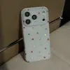 Funda de Teléfono Sencilla con Puntos de Colores Chapada en Oro para Apple iPhone 15, Adecuada para Apple 17/16 Pro Max, Cubierta Anti-Caídas