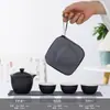 Cerámica Negra Una Olla Tres Tazas Set de Té de Viaje Portátil para Exteriores Taza Rápida Tienda 4S Souvenir de Negocios Al por Mayor