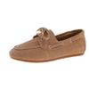 69 Liquidação: Mocassins Femininos de Camurça de Vaca com Bico Redondo, Slip-On, Sapatilhas Casuais Versáteis para Mulheres