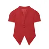Atacado de fabricante de roupas femininas transfronteiriço 2026 moda versátil elegante slim-fit manga curta bufante jaqueta camisa