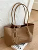 Bolso Tote de Tejido para Viajes Diarios para Mujer 2026 Nuevo Verano Bolso de Hombro Único Retro de Alta Gama Bolso de Mano de Gran Capacidad