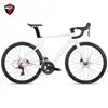 Bicicleta de Carretera Deportiva Zhuite R10Pro de Fibra de Carbono, Bicicleta de Carreras Rompevientos de 22 Velocidades con Manillar Integrado de Aluminio