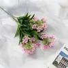 Flores Artificiais de Jasmim Frescas com 3 Galhos para Decoração Suave Interna, Flores Artificiais para Arranjo Floral de Mesa de Jantar, Adereço para Arranjo de Flores de Seda