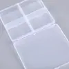 Caja Plástica Pequeña de 4 Compartimentos Caja de Empaque de Polipropileno Caja de Almacenamiento con Tapa para Piezas de Ferretería, Caja Plana Pequeña para Organizar Cuentas de Arroz y Joyería