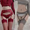 Medias de una pieza con tirantes sexys, Medias de seda de deseo puro, Medias de pierna alta para mujer, Color de contraste, Ultradelgadas, Rojo, Gris, Estilo Spice Girls de deseo puro