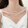Collar Cadena Clavícula Borla Perla NK-74 Nicho Super Flash Inmarcesible Cadena Clavícula Femenina Celebridad de Internet Joyería Explosiva