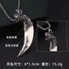 Estilo étnico retro diente de lobo artificial acero inoxidable collar hombres moderno dominante personalidad cabeza de lobo cabeza de tigre largo Accesorios Venta al por mayor