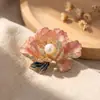 Broche de Flor de Peonía Guofeng para Mujer de Gama Alta Exquisito Estilo Antiguo Primavera y Verano Cheongsam Abrigo Chino Corsage Pin de Abrigo Accesorios