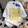 Camiseta de Manga Corta para Mujer con Estampado de Letras, Diseño Retro Estilo Coreano, Marca de Moda Trendy, Versátil, Casual, Holgada, Verano 2025