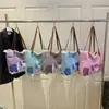 Bolsa de Lona con Borlas de Gran Capacidad para el Verano 2025 Bolsa de Playa de Loto Bolso Tote Tejido de Hombro para Mujer