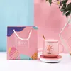 Caixa de Presente para Caneca de Temperatura Constante Conjunto de Canecas Cerâmicas de 55 Graus Caneca Aquecedora de Isolamento para Leite Pode Imprimir Logo Caneca Térmica Caneca de Água Doméstica