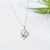 Colar com Pingente em Forma de Coração de Flor de Beija-flor Transfronteiriço para Namorada Corrente para Clavícula Presente de Dia dos Namorados