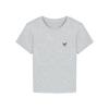 Camiseta feminina de manga curta bordada com laço, verão 2025, nova, slim-fit, ombro doce, picante, estudante, gola redonda, base, top