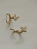 Pendientes de plata de ley S925 chapados en oro con microincrustaciones de flor cruzada de diamante, exquisitos, pequeños y elegantes, con hebilla para la oreja, pendientes japoneses y coreanos.