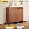 Armário de sapatos para entrada de casa, armazenamento integrado, novo armário de hall de entrada estilo chinês, grande capacidade, à prova de poeira, sapateira de armazenamento em madeira maciça