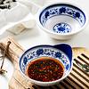 A5 Melamina Azul y Blanco Tazón Pequeño Tazón de Arroz Hotel Restaurante Hotel Comercial Porcelana Imitación Tazón Redondo para Sopa Tazón de Oreja Única Venta al por Mayor
