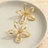 Pendientes de Metal Recortado Florales Exagerados Retro Europeos y Americanos para Mujer Pendientes Geométricos Trenzados de Alto Nivel Estilo Ins Pendientes