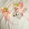 Diadema de hada mariposa para niños, tocado de rendimiento, bolsa de material artesanal, cinta de mariposa, accesorios para vestido de princesa Mori