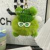 Lindo colgante de peluche con forma de bola de carbón de imitación de piel de conejo rex, joyería creativa, muñeco de dibujos animados, llavero para coche