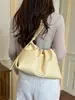 Bolso de mano de moda con forma de nube estilo coreano transfronterizo, un bolso tipo cubo con cordón nuevo y elegante para mujer, perfecto para llevar al hombro o cruzado