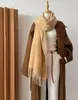 Novo Cachecol Jacquard Quente de Dois Lados com Letras Atmosfera Outono/Inverno Proteção Espessa para o Pescoço Franja Cachecol Longo Presente para Melhor Amigo
