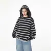 Camiseta de Manga Larga Rayada Nueva Marca de Moda Primavera y Otoño Cuello Redondo Camiseta Básica Versátil Casual para Pareja Estudiante Ropa de Hombre