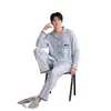 Pijama de algodão com mangas compridas e calças compridas para homens, conjunto de duas peças de cardigã de outono, roupa de casa masculina transfronteiriça para live-streaming