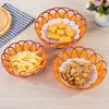 Atacado de fábrica cesta tecida de Rattan sintético moderna simples cesta de frutas alimentos plástico Criativo Rattan sintético tecido lanches Azul