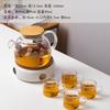 Té de la Tarde de Lujo Ligero Tetera de Flores Vela Hirviendo Té Resistente a Altas Temperaturas Salón de Belleza Juego de Té de Flores y Plantas Té de Frutas de Vidrio Vela de Ciruela Excelente