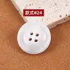 Botão de resina branca de alta qualidade para corta-vento, redondo, quatro furos, botão de lã para calça de terno, botão