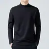 Ropa Interior para Hombre de Cuello Alto Otoño 2023 Camiseta de Manga Larga de Color Sólido Ropa de Otoño Camiseta Camisa Base Ropa Superior