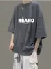 Camiseta Masculina Casual de Verão Estilo de Rua Retro Americana Solta com Estampa de Meia Manga Versátil Simples Legal