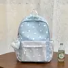 Mochila escolar nueva con estampado de lunares, elegante y versátil, mochila de gran capacidad, mochila escolar de bloques de color