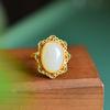 Anillo de la fortuna de jade hetiano estilo marea nacional chino en plata S925 HTYR052