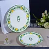 Serie de Limón de D Platos de Cena de Porcelana para Hotel Platos de Servir de Gama Alta para Uso Doméstico Platos para Desayuno Postre Platos Planos para Comida Occidental Venta al por Mayor