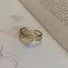 Anillo de Cola de Sirena Estilo Dulce y Fresco Femenino Lujo Ligero Sentido de Alta Gama Circonita Exquisita Anillo Abierto Anillo de Dedo Personalizado