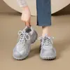 Zapatos de papá de suela gruesa ZHR para mujer, nuevo modelo de otoño 2026, de malla transpirable, versátiles, deportivos, cómodos, para el día a día, casuales