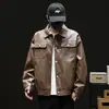 Jaqueta de Couro Impermeável para Motociclista Estilo Americano para Homens, Jaqueta de Couro PU Tendência Outonal High Street Cool, Casaco Casual Versátil para Casais