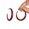 Lleno de Vibras Retro~ Aretes Rojos de Angora con Diseño Único, Estilo Hong Kong, No Requieren Perforación, Estilo Hepburn