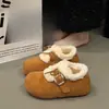 Zapatos Birkenstock Afelpados para Mujer 2026 Moda Invierno Nuevo Estilo Completamente Cubiertos Felpa Engrosada Botas de Nieve Suela Plana Cálidos Zapatos de Algodón