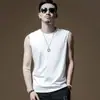 Chaleco de hombre algodón chaleco de moda hombre algodón verano Pu guapo camiseta interior deportiva fitness holgada sin mangas hombre