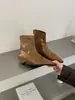 []2026 Nuevas Botas Cortas de Otoño Invierno Puntiagudas con Tacón Grueso Plisadas Retro Ajustadas Moda para el Trabajo Botas Cortas para Mujer