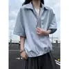 Camisa casual chic de verano de seda helada, fluida, con cuello cubano para hombre, de manga corta, moderna, corte holgado, estilo francés, camisa casual blanca para hombre